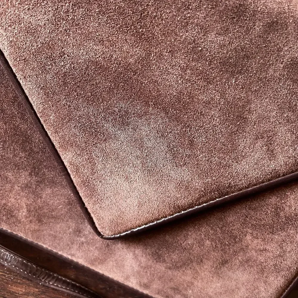 Scepi Women Purse Made In Italy Brown Leather Suede VTG Crossbody Shoulder Bag - Picture 2 of 12